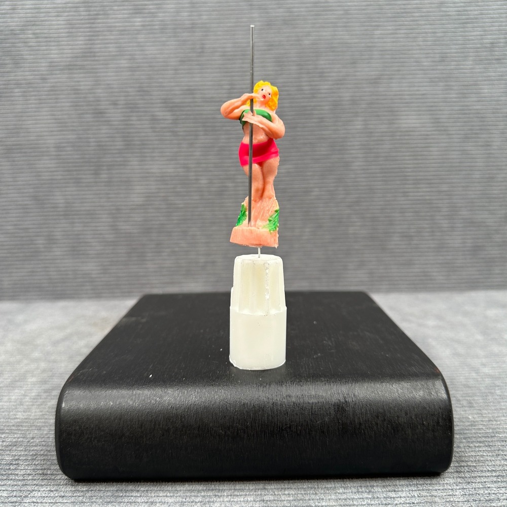 Vintage Miniature Hula Girl Figurine Blonde Dancer for Diorama or Crafts 1.5"